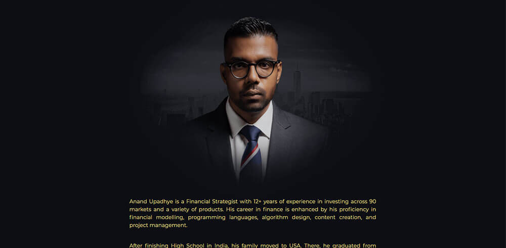 About page designed for Lexington Advisors
